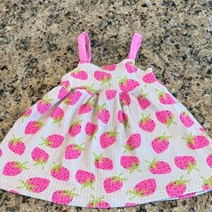 Zara Pink and cream Strawberry Dress